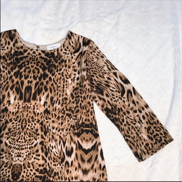 Everly Tiger Animal Print Tent Long Sleeve Dress S - Picture 2 of 10